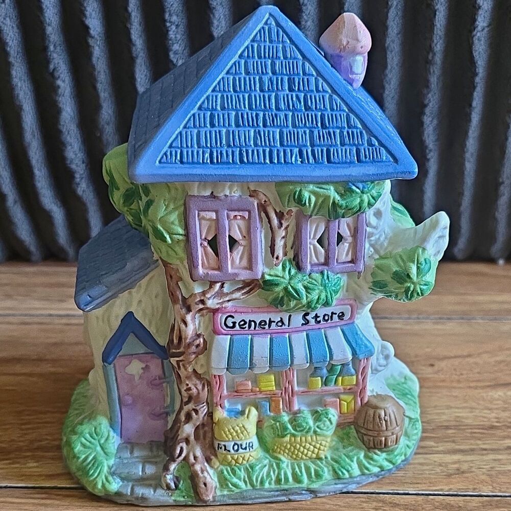 Easter Jubilee Porcelain Painted Bunny House General Store Village, Boxed